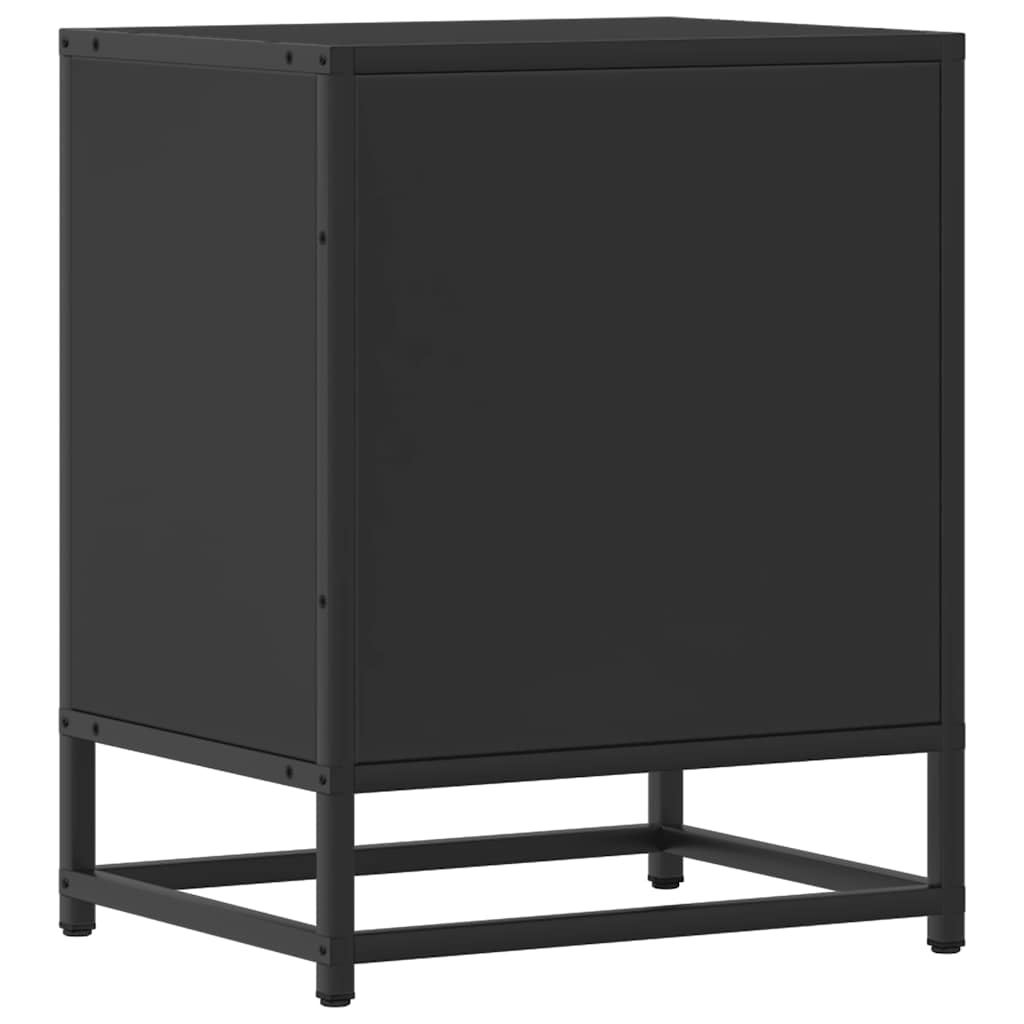 vidaXL Yöpöydät 2 kpl musta 40x31x50 cm tekninen puu ja metalli