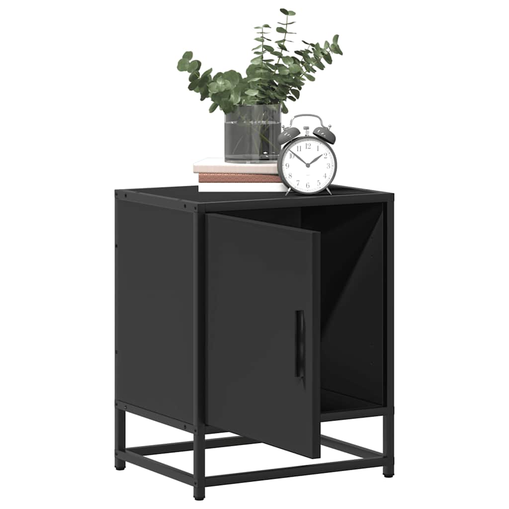 vidaXL Yöpöydät 2 kpl musta 40x31x50 cm tekninen puu ja metalli