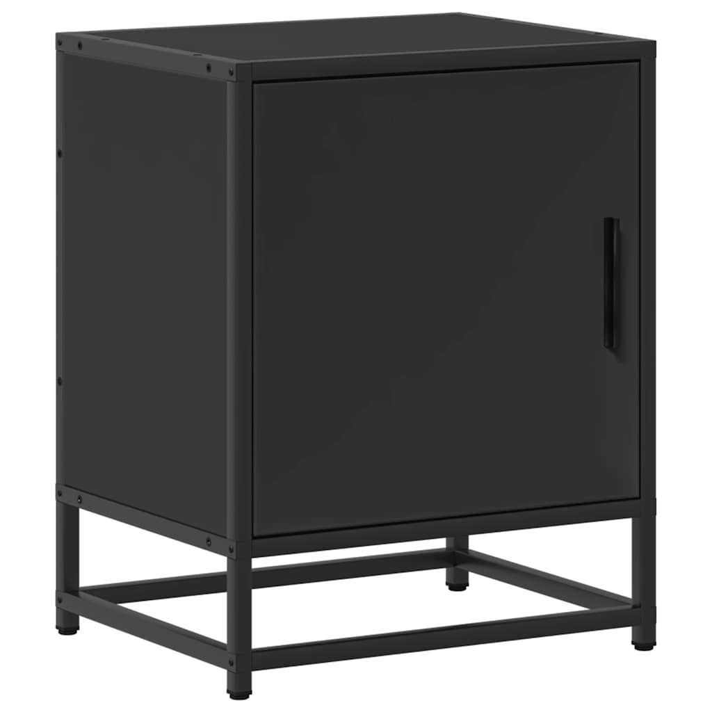 vidaXL Yöpöydät 2 kpl musta 40x31x50 cm tekninen puu ja metalli