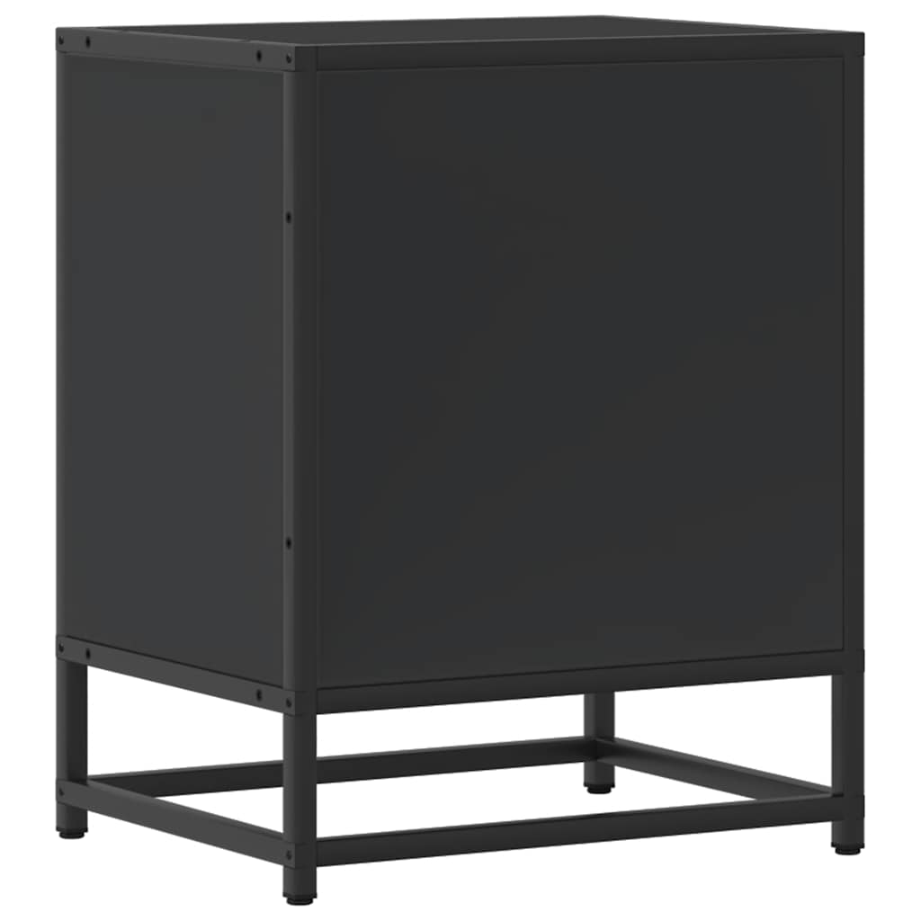 vidaXL Yöpöydät 2 kpl musta 40x31x50 cm tekninen puu ja metalli