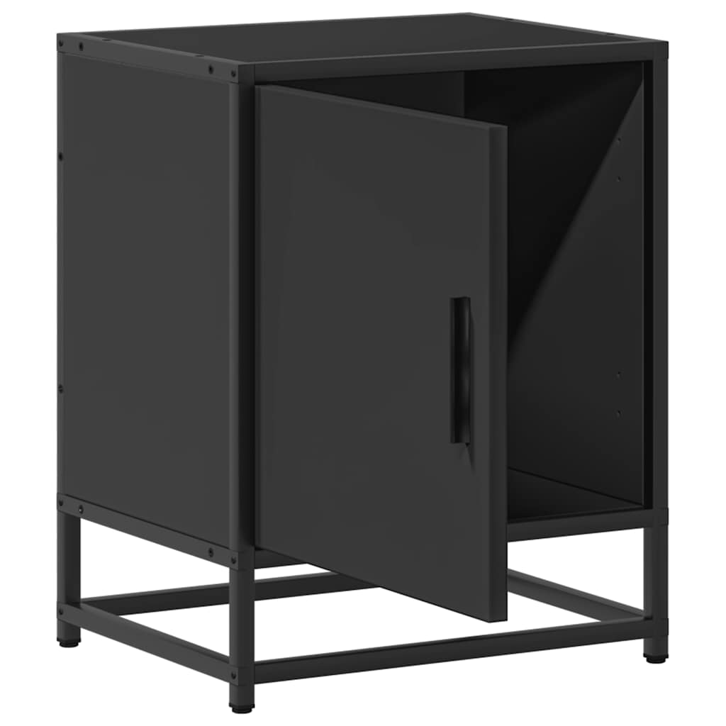 vidaXL Yöpöydät 2 kpl musta 40x31x50 cm tekninen puu ja metalli