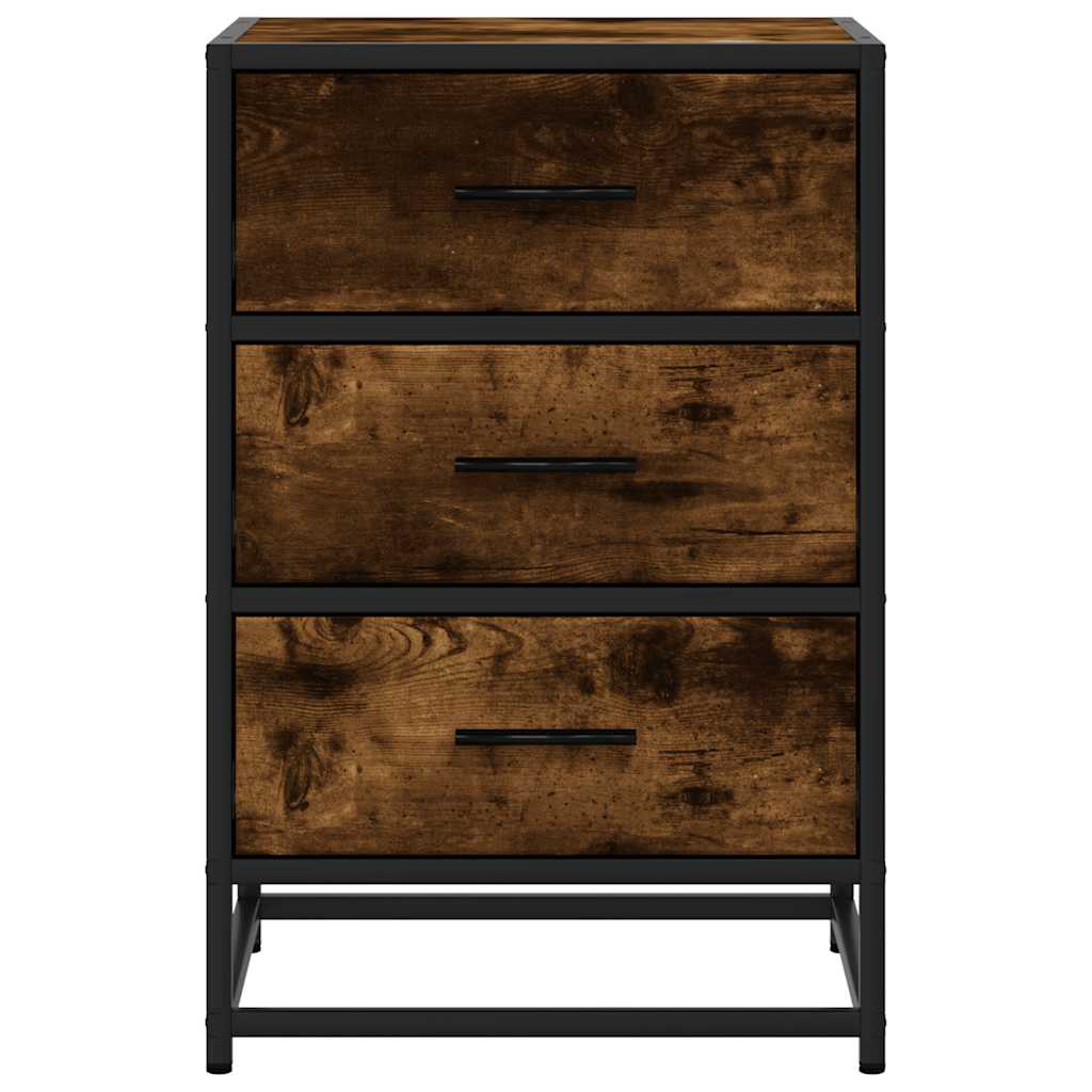 vidaXL yökaappi savustettu tammi 40x34,5x60 cm tekninen puu ja metalli