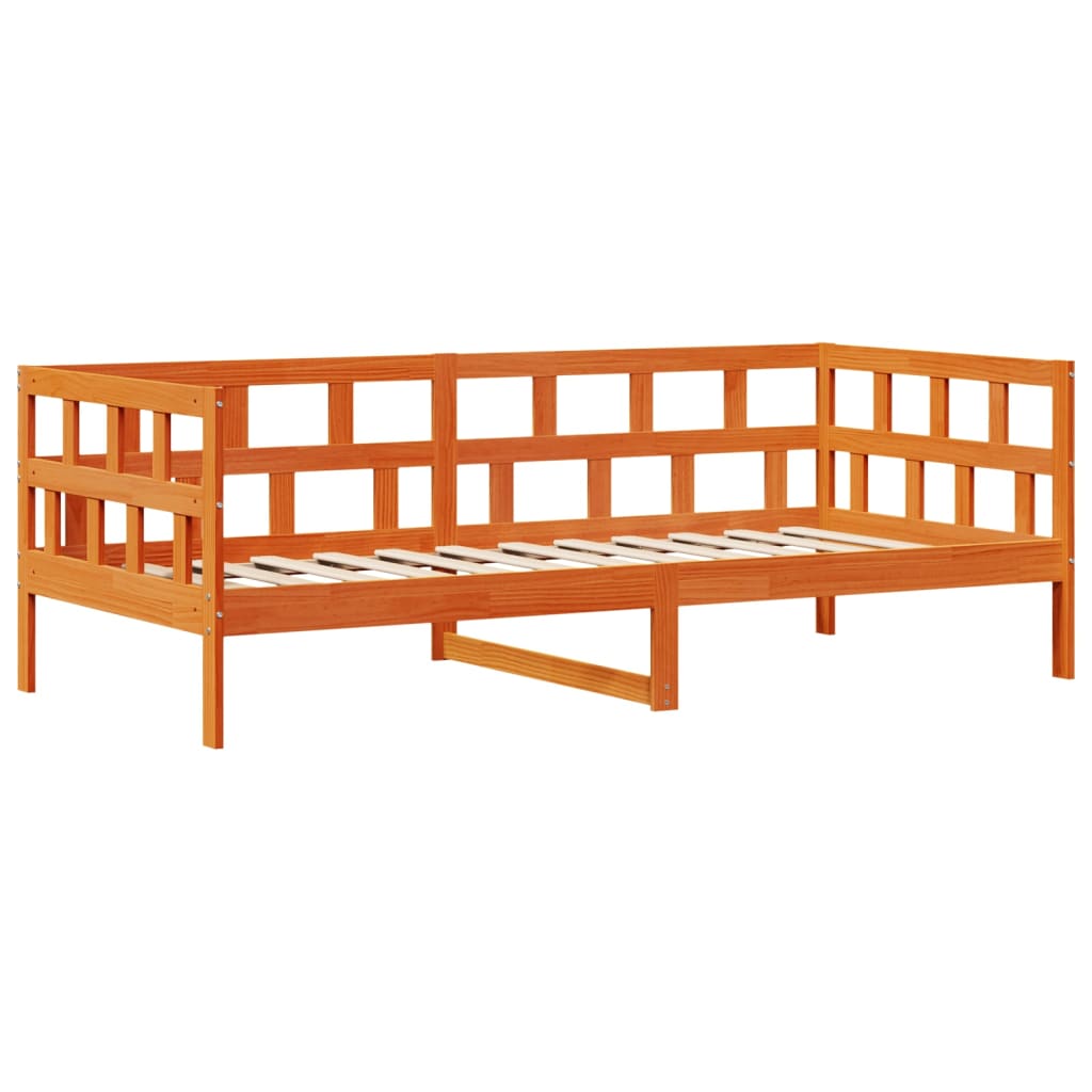 vidaXL Vuodesohva laatikoilla ei patjaa vahanruskea 90x200 cm täysi