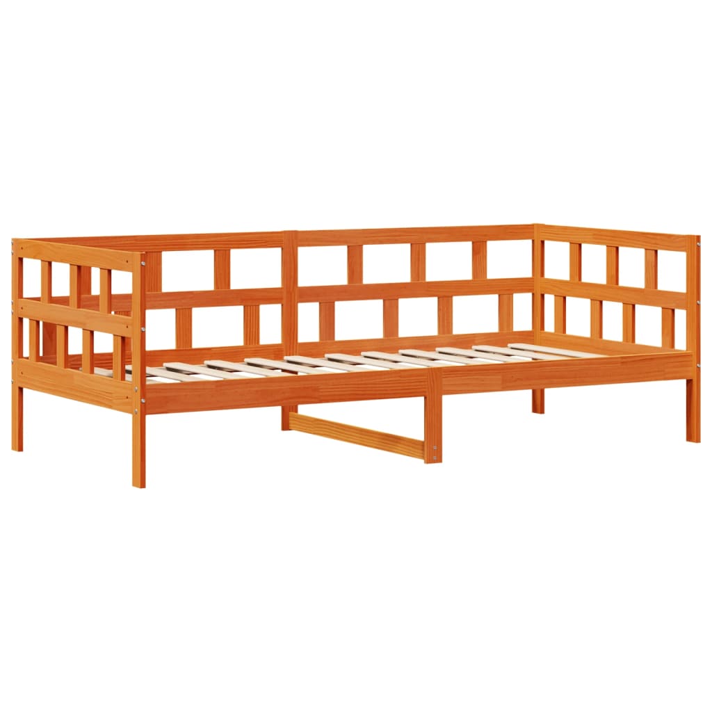 vidaXL Vuodesohva laatikoilla ei patjaa vahanruskea 90x190 cm täysi