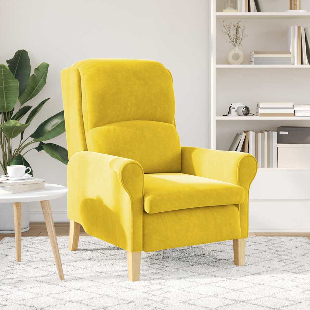 vidaXL Keltainen Nojatuoli Keltainen Standardi Tekstiili, puu