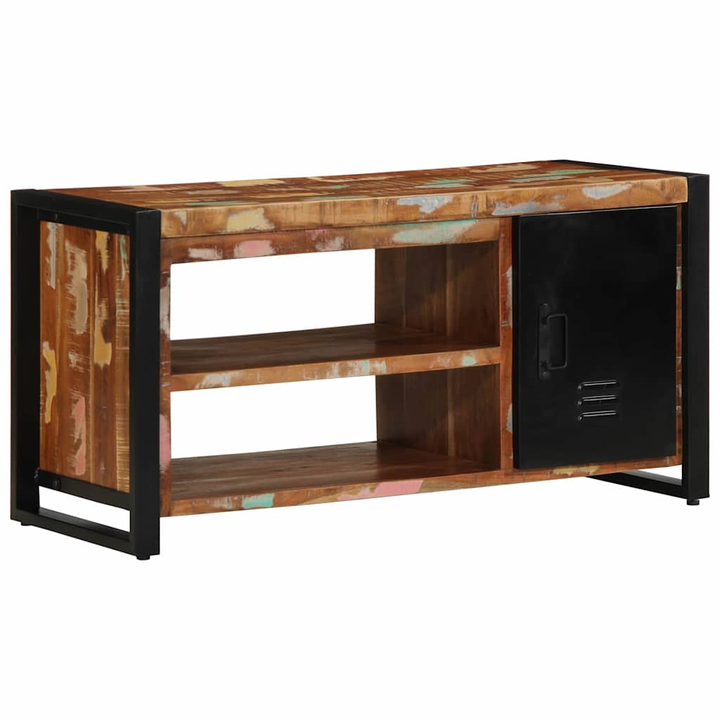 vidaXL Kengänpenkki Monivärinen 100x40x50 cm Kierrätetty Puuntäyte