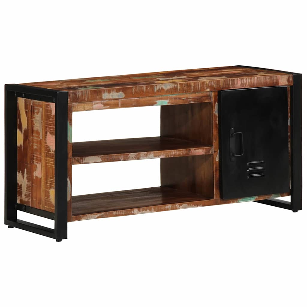 vidaXL Kengänpenkki Monivärinen 100x40x50 cm Kierrätetty Puuntäyte