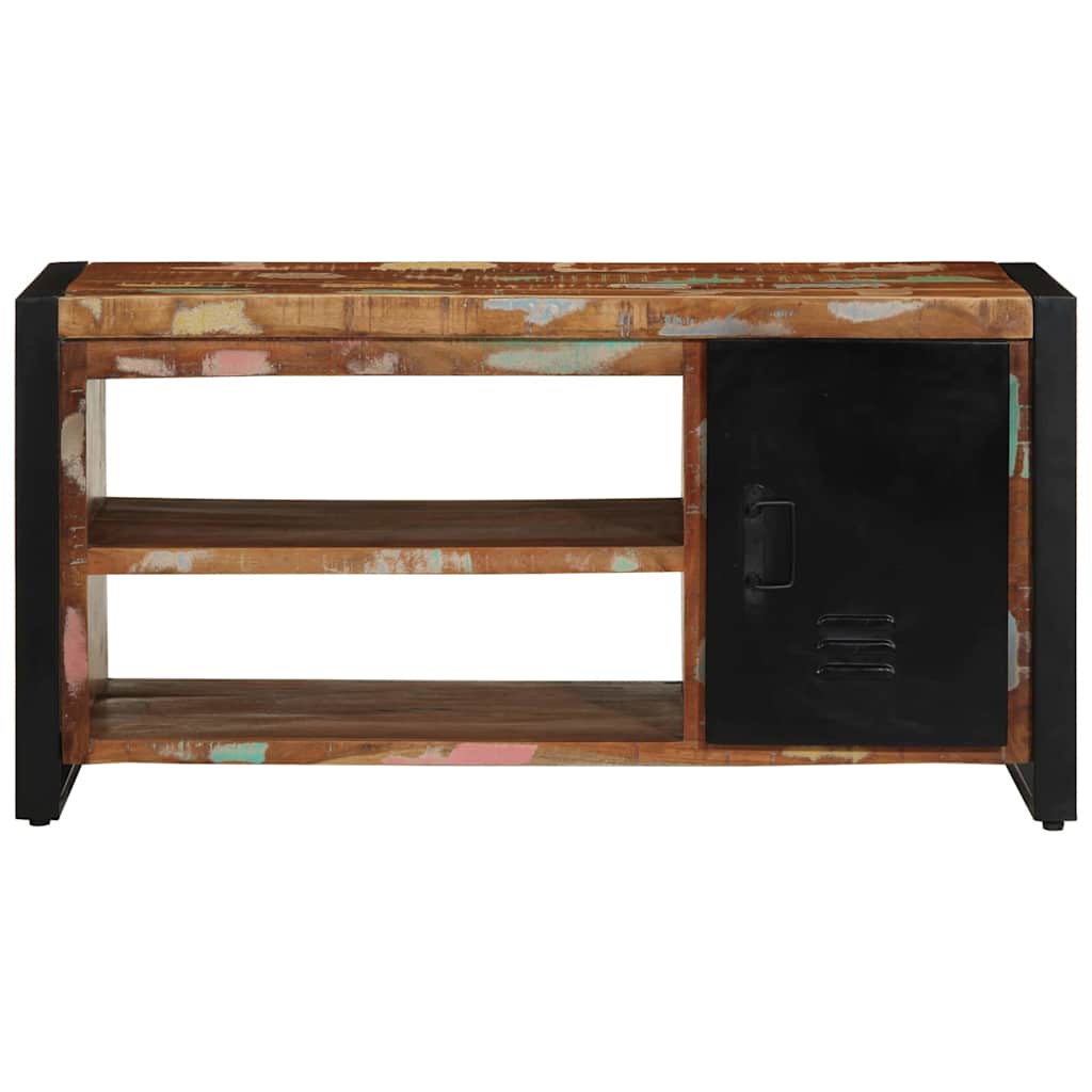 vidaXL Kengänpenkki Monivärinen 100x40x50 cm Kierrätetty Puuntäyte