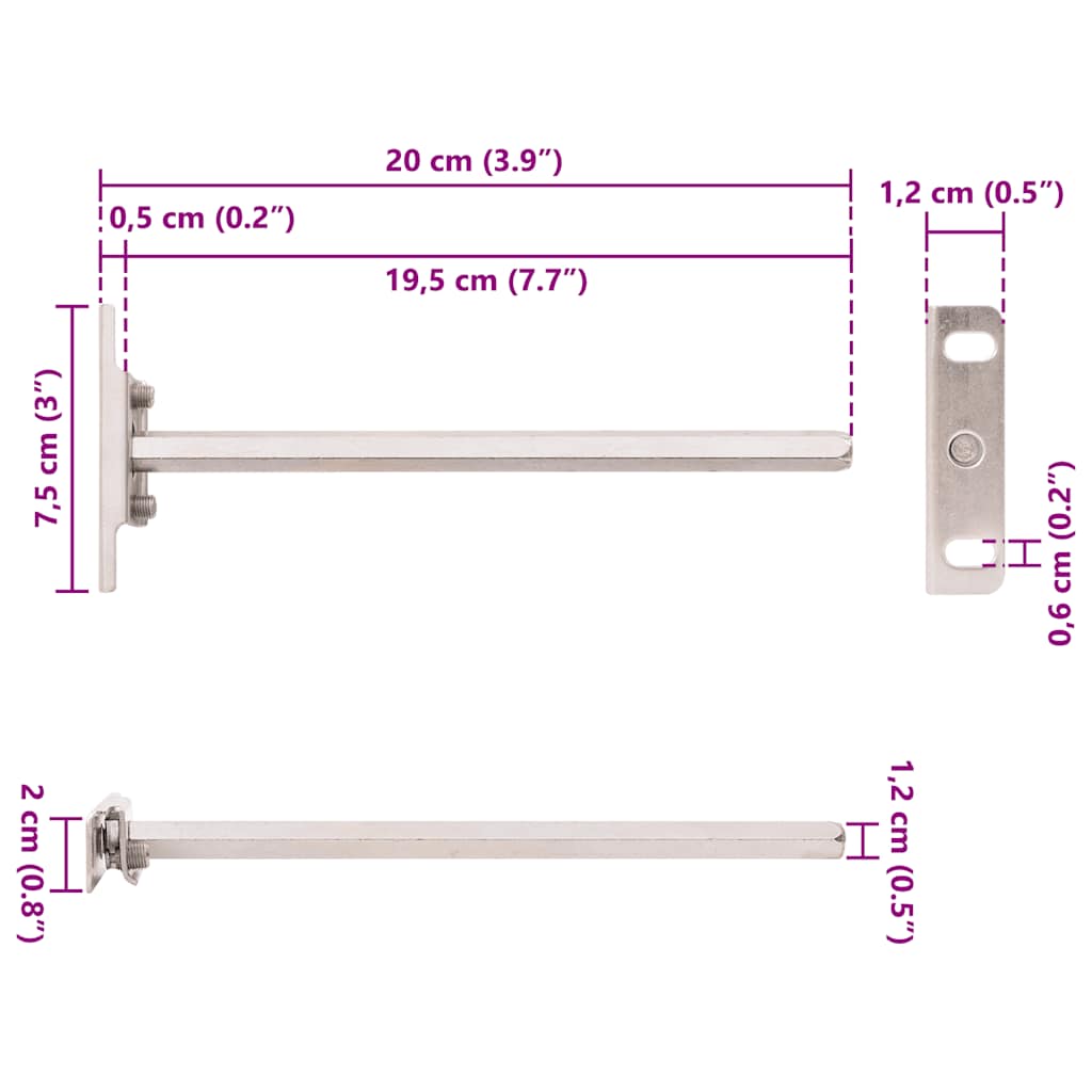 vidaXL kelluvat hyllykannattimet 12 kpl näkymätöntä Ø12x200 mm