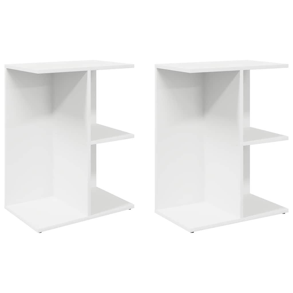 vidaXL Yöpöydät 2 kpl valkoinen 46,5x29x61 cm tekninen puu