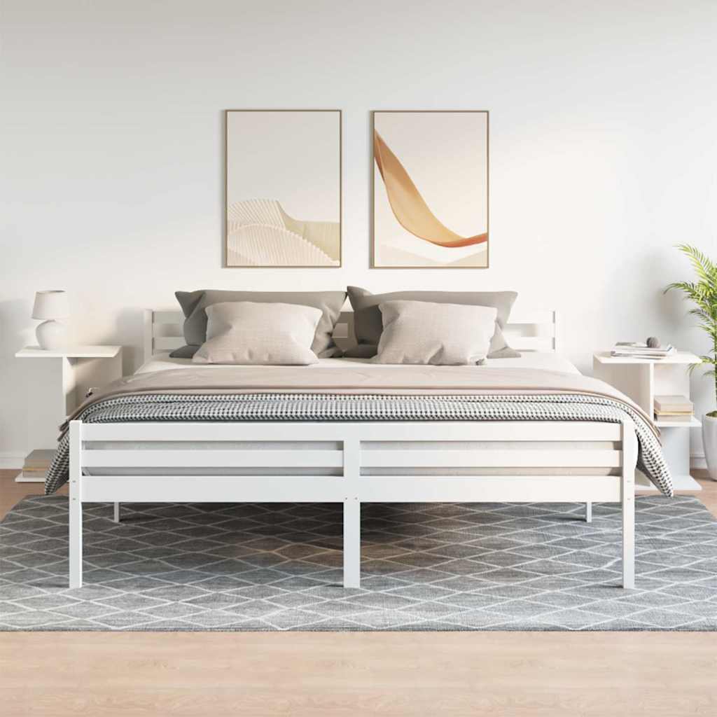 vidaXL Yöpöydät 2 kpl valkoinen 46,5x29x61 cm tekninen puu
