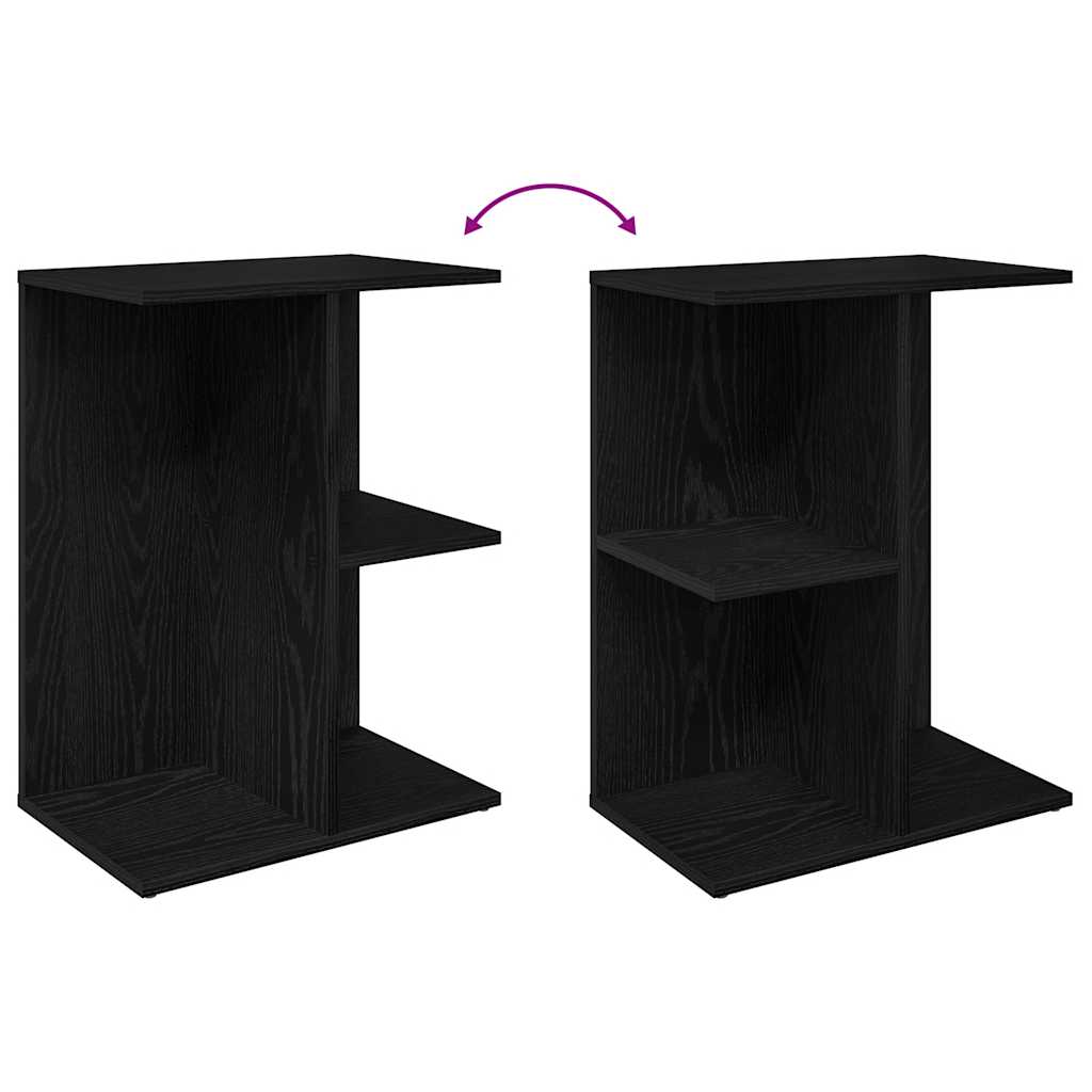 vidaXL Yöpöydät 2 kpl musta tammi 46,5x29x61 cm tekninen puu