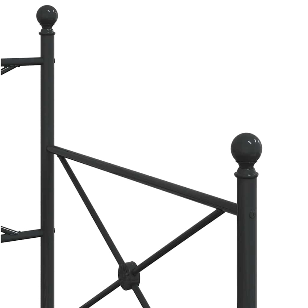 vidaXL-vuodesohva vyöryllä ilman patjaa Musta 80x200 cm Teräs