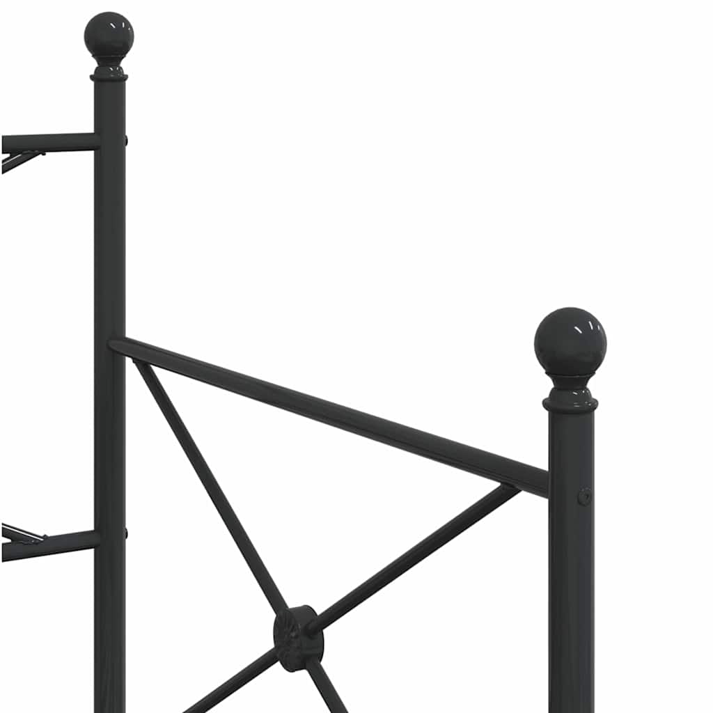 vidaXL-vuodesohva vyörykkeellä ilman patjaa Musta 90x200 cm Teräs