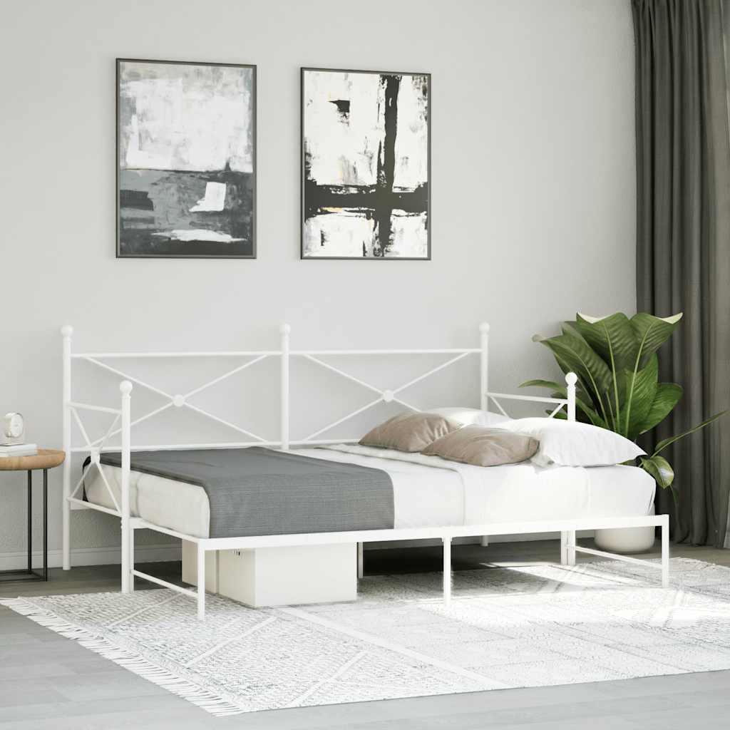 vidaXL-sohvasänky ilman patjaa Valkoinen 80x200 cm Teräs