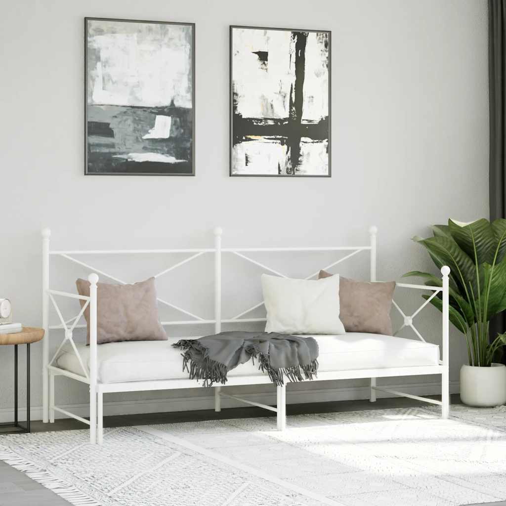 vidaXL-sohvasänky ilman patjaa Valkoinen 80x200 cm Teräs