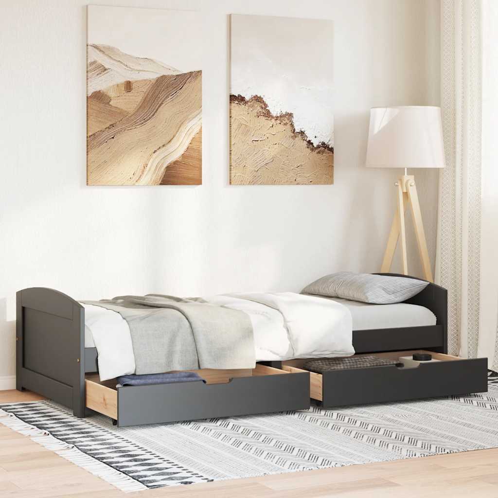 vidaXL-sohvasänky kahdella laatikolla ilman patjaa IRUN musta 90x200cm