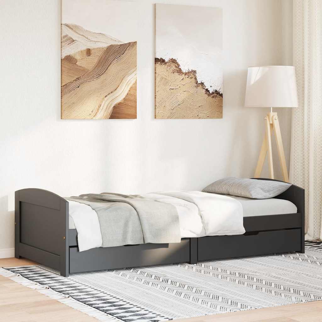 vidaXL-sohvasänky kahdella laatikolla ilman patjaa IRUN musta 90x200cm