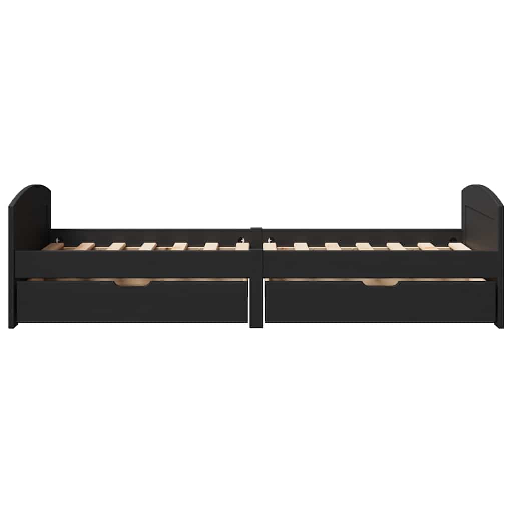 vidaXL-sohvasänky kahdella laatikolla ilman patjaa IRUN musta 90x200cm