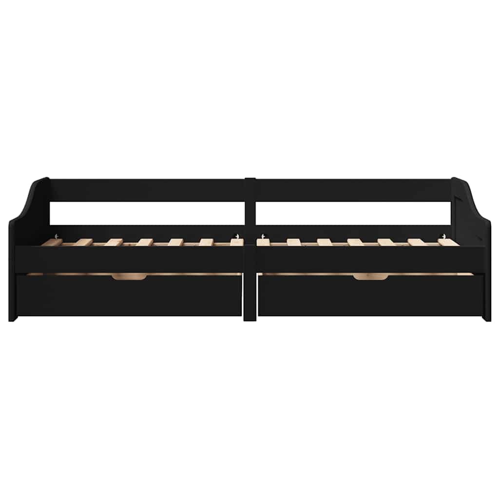 vidaXL-sohvasänky kahdella laatikolla ilman patjaa IRUN musta 90x200cm