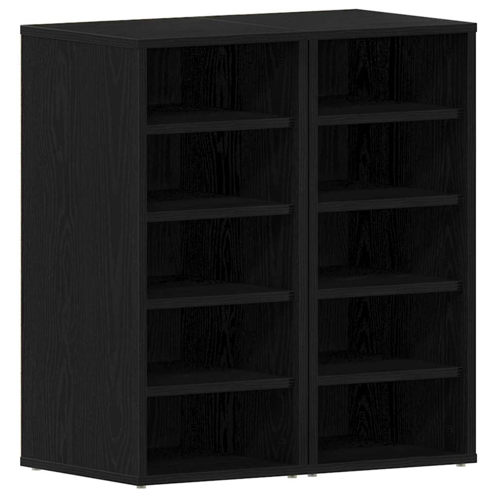 vidaXL Kengäteline 2 kpl Musta Tammi 32x35x70 cm Tekninen Puu