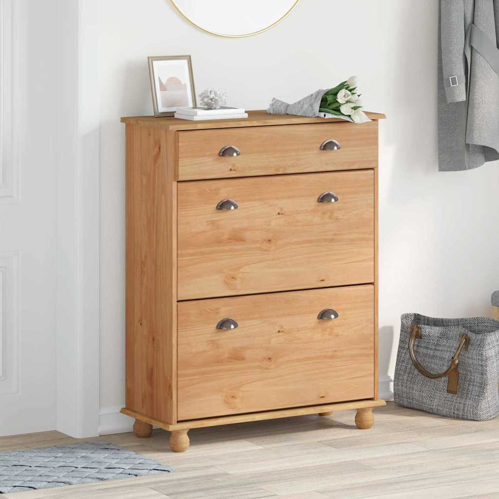 vidaXL Kengäteline "ASKIM" 85x35x108 cm Täysipuu Mänty