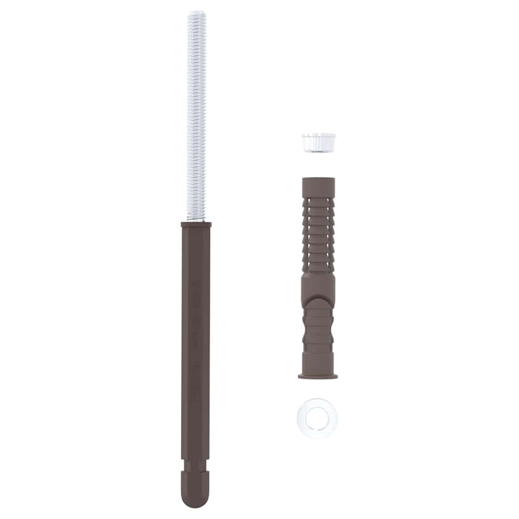 vidaXL Kelluvat hyllykannattimet 12 pcs Ruskea Ø10 x 170 mm Teräs