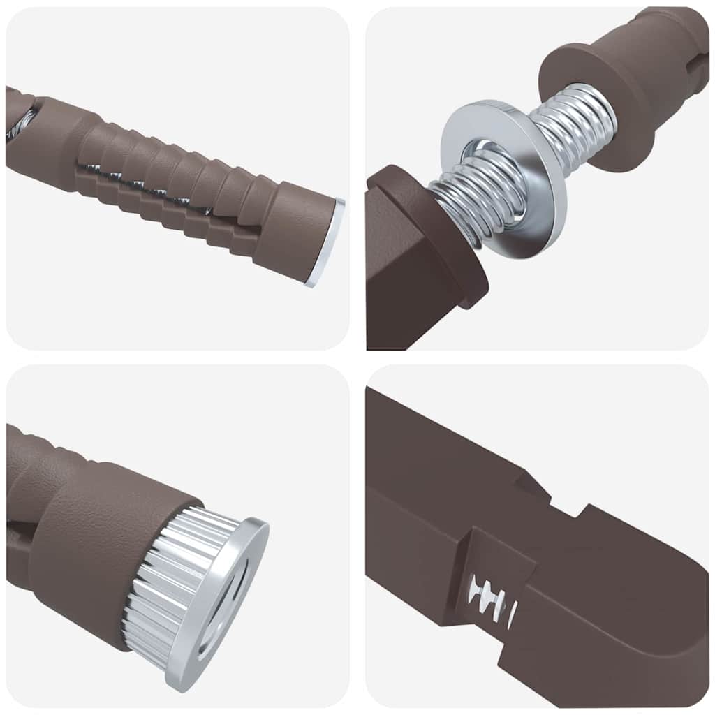 vidaXL Kelluvat hyllykannattimet 12 pcs Ruskea Ø12 x 190 mm Teräs