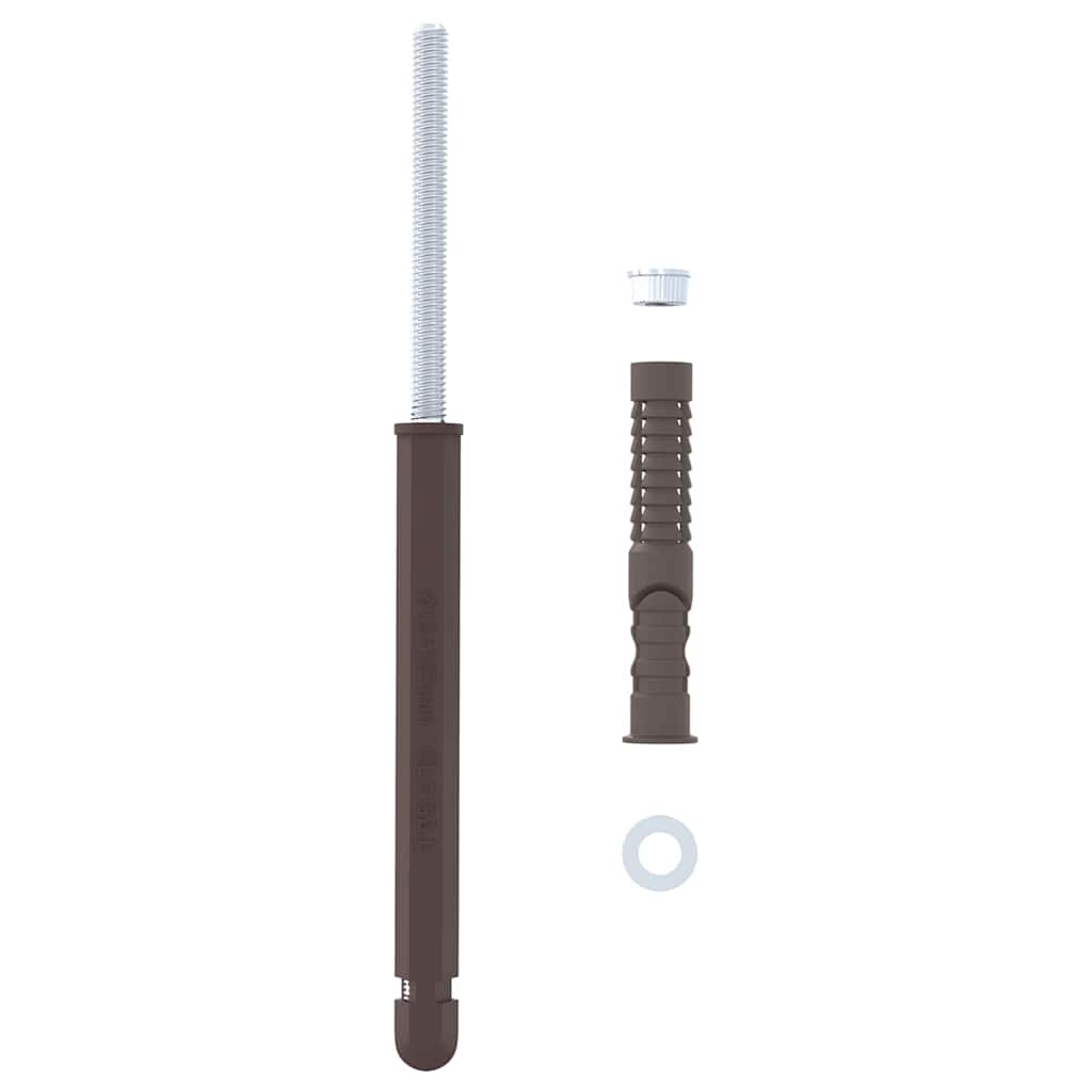 vidaXL Kelluvat hyllykannattimet 12 pcs Ruskea Ø12 x 190 mm Teräs