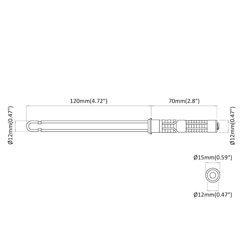 vidaXL Kelluvat hyllykannattimet 12 pcs Ruskea Ø12 x 190 mm Teräs