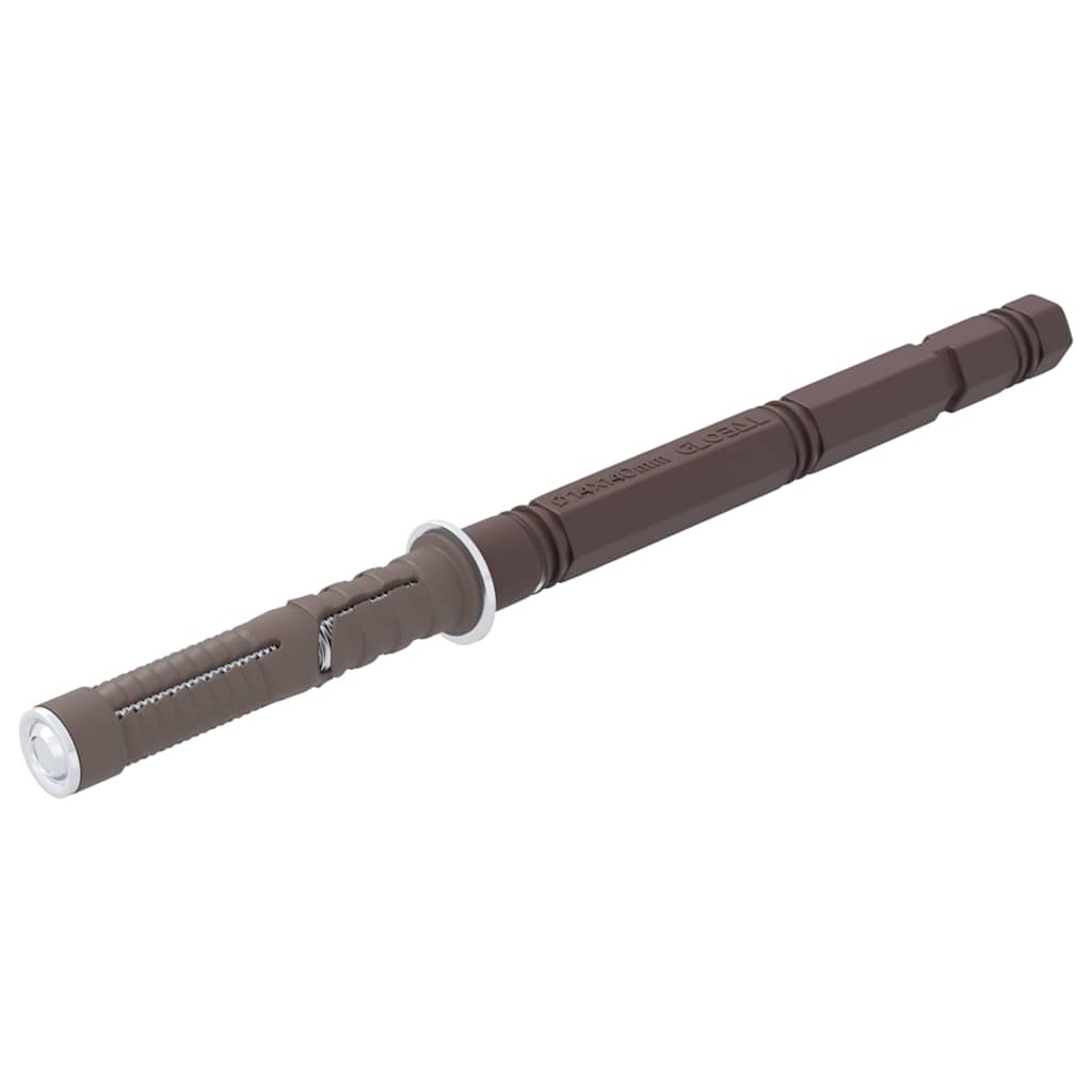 vidaXL Kelluvat hyllykannattimet 12 pcs Ruskea Ø14 x 210 mm Teräs