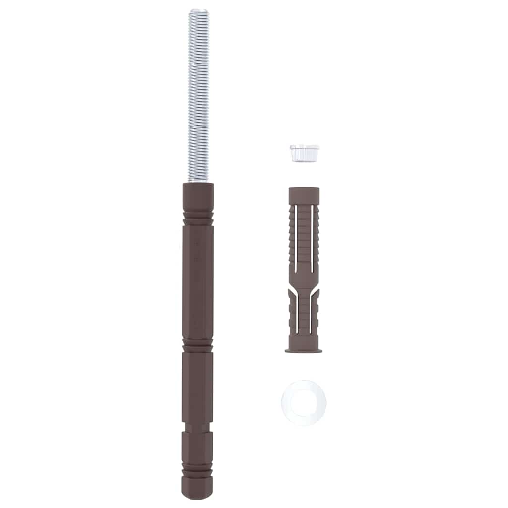 vidaXL Kelluvat hyllykannattimet 12 pcs Ruskea Ø14 x 210 mm Teräs