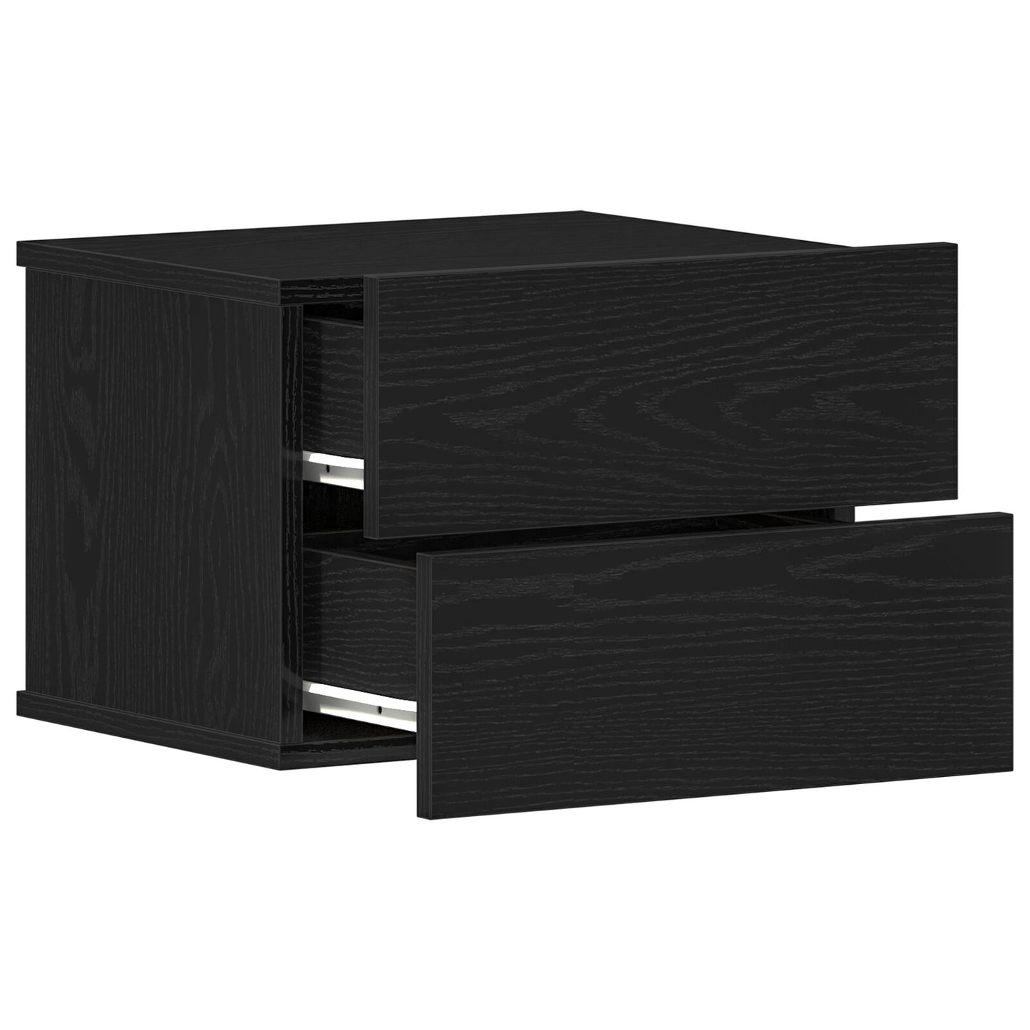 vidaXL Yöpöydät 2 kpl Musta Tammi 40x30x30 cm Tekninen puu