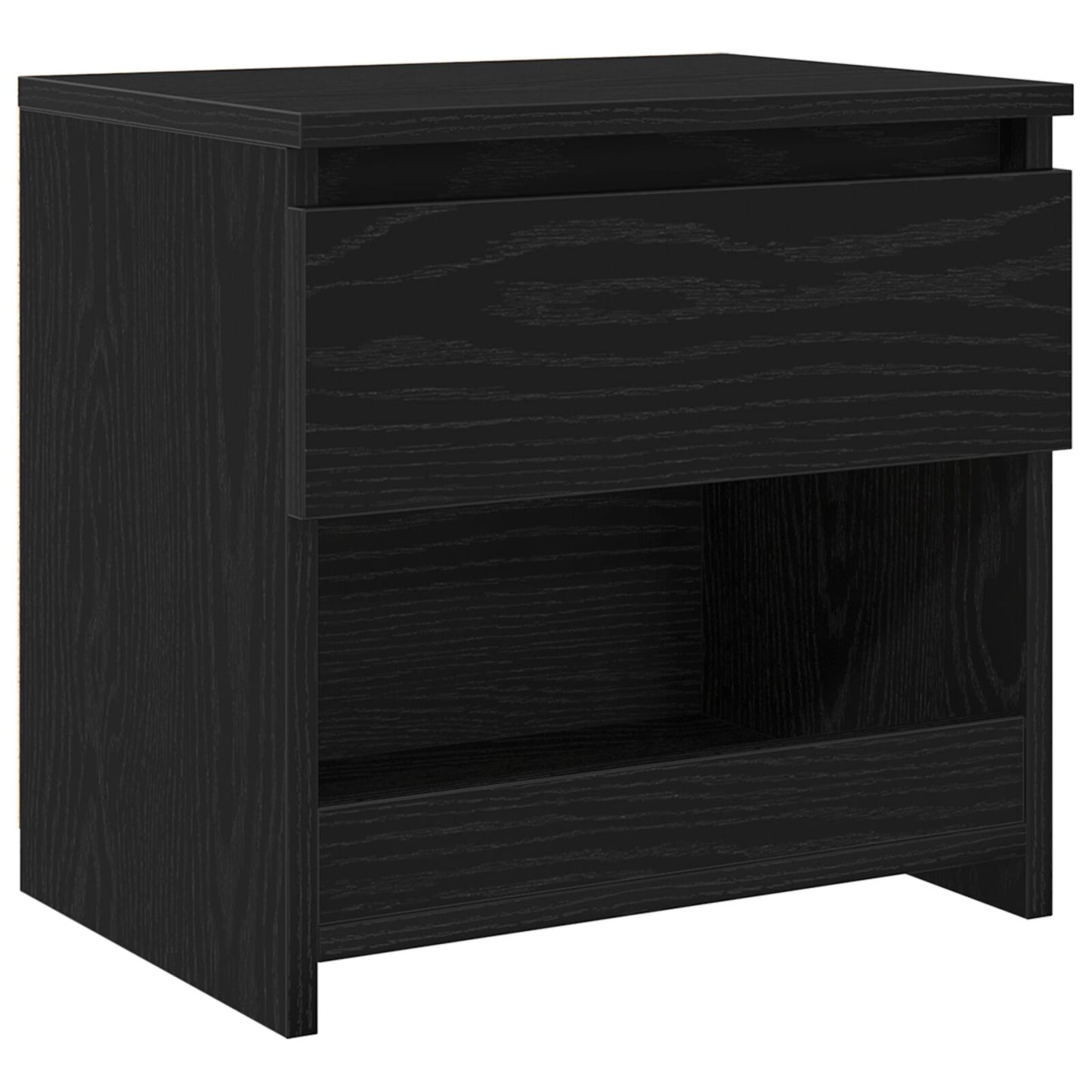 vidaXL Yöpöydät 2 kpl Musta Tammi 40x30x39 cm Tekninen Puu
