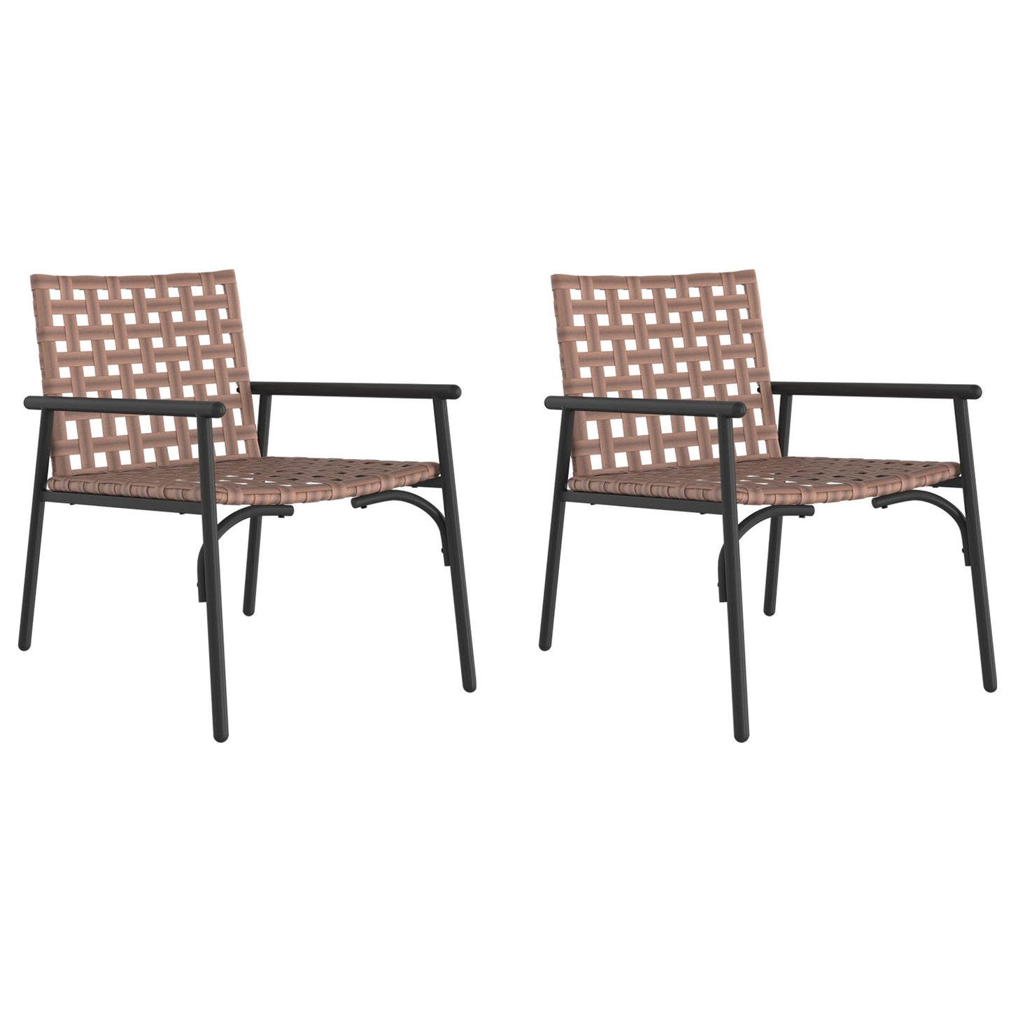 vidaXL Puutarhatuolit 2 kpl Musta 79x56x73,5 cm Poly Rottinki