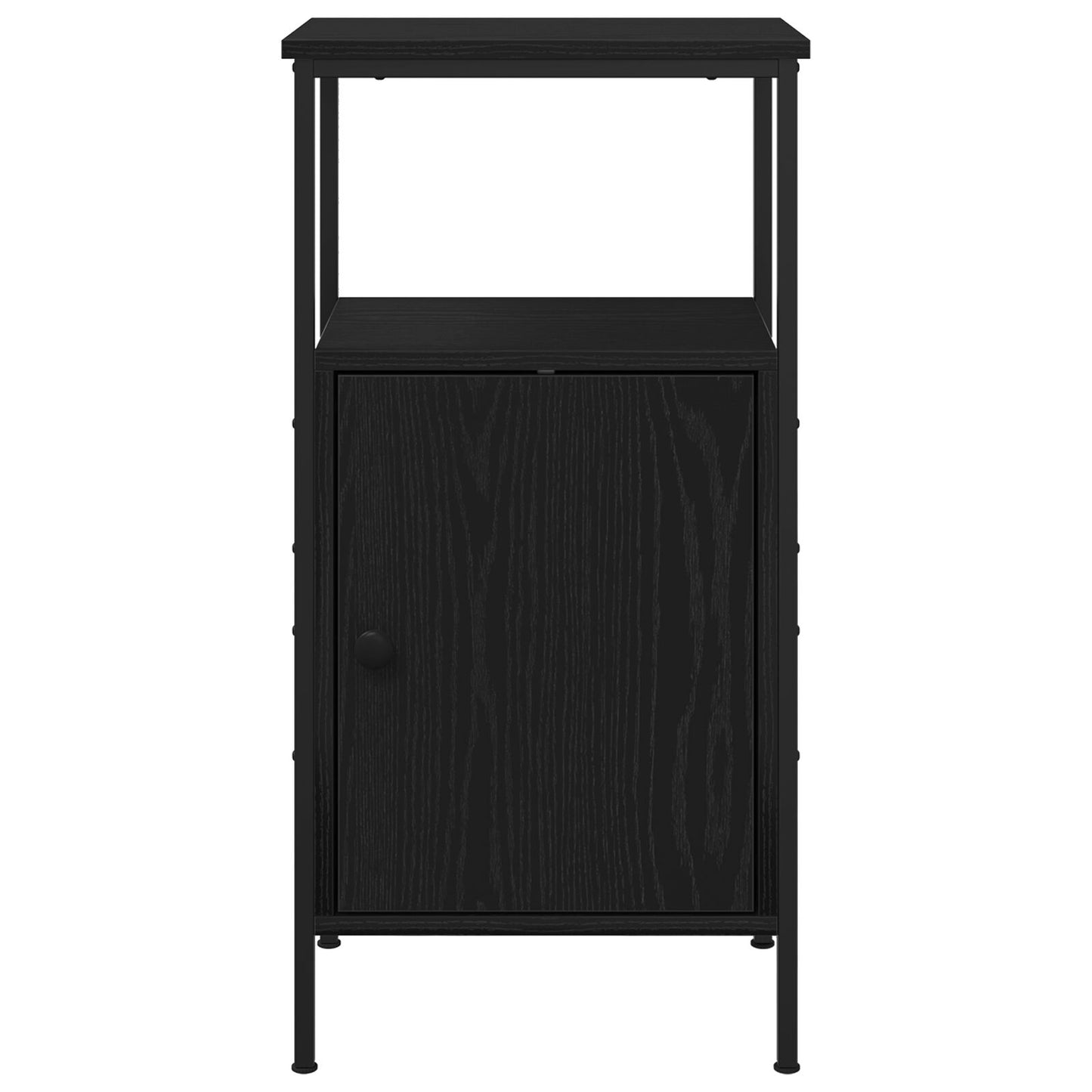 vidaXL Yöpöydät 2 kpl Musta Tammi 41x31x80 cm Kestävä Puu