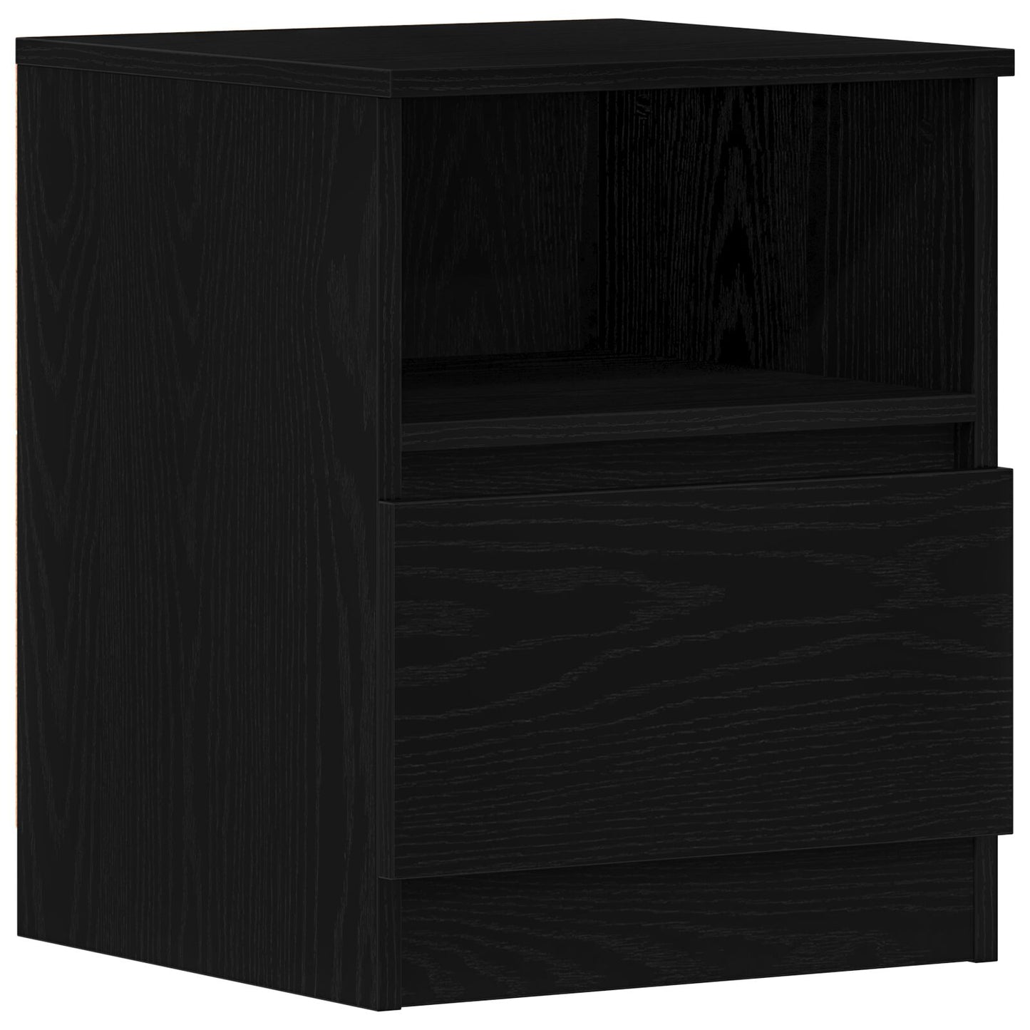 vidaXL Yöpöydät 2 kpl Musta Tammi 40x40x50 cm Tekninen Puu
