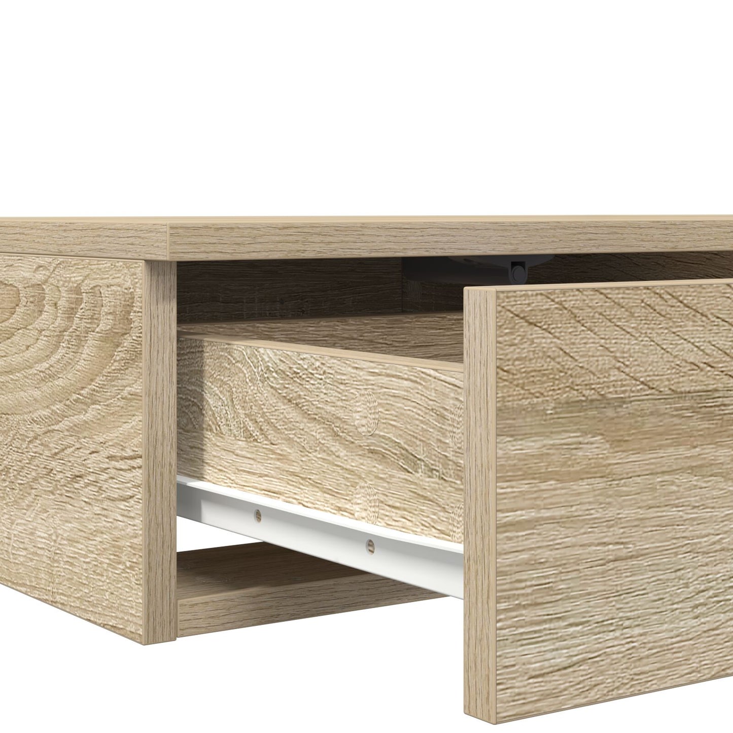 vidaXL Yöpöytä Sonoma tammi Tekninen puu 140 x 36.5 x 16.5 cm Säilytys