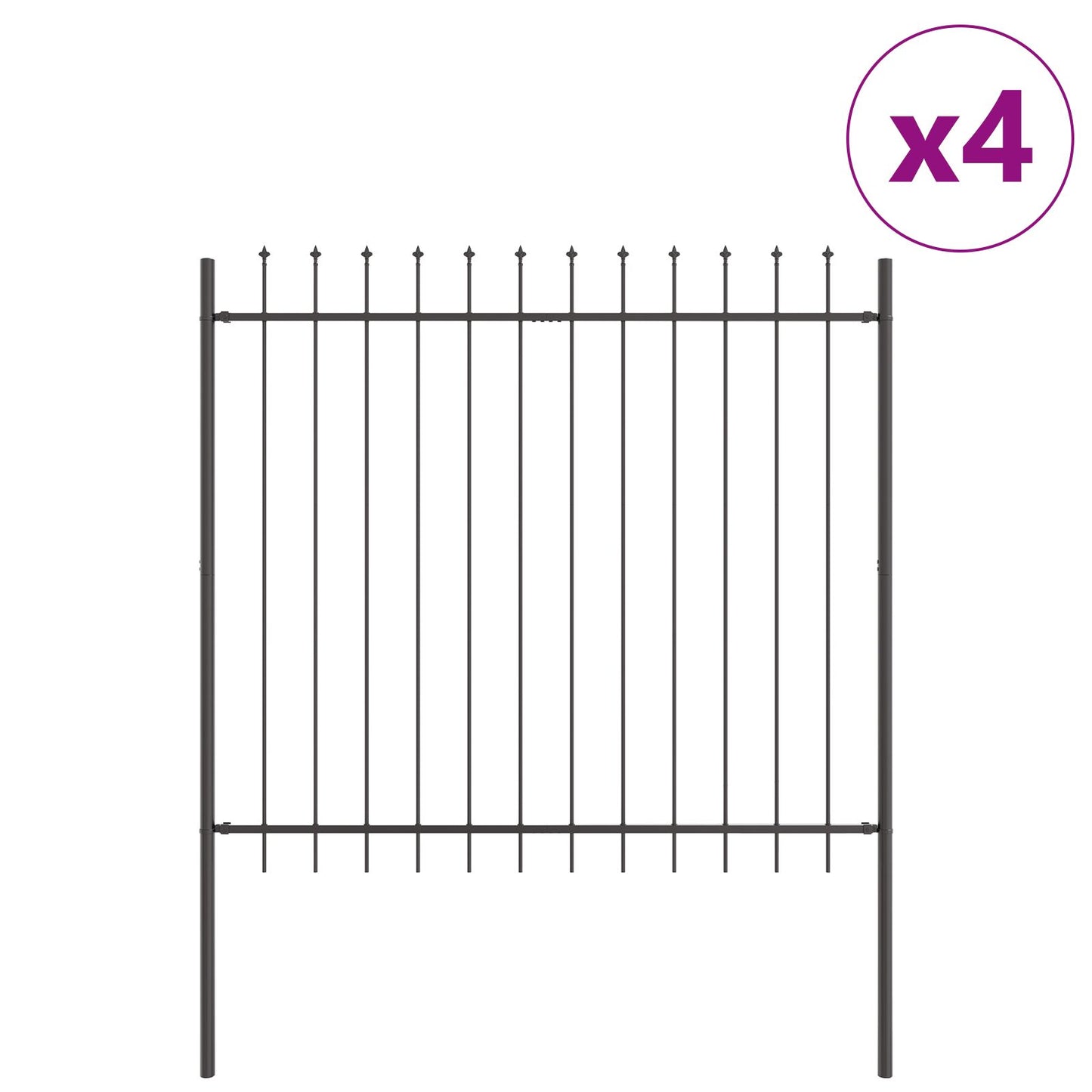 vidaXL Puutarhakaide Piikkikärjellä Harmaa 6,8x1,5 m Teräs