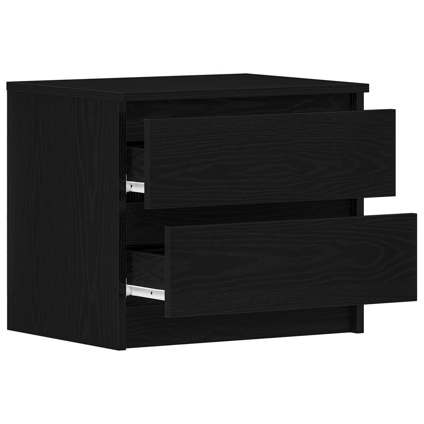 vidaXL Yöpöydät 2 kpl Musta Tammi 50x40x43,5 cm Tekninen puu