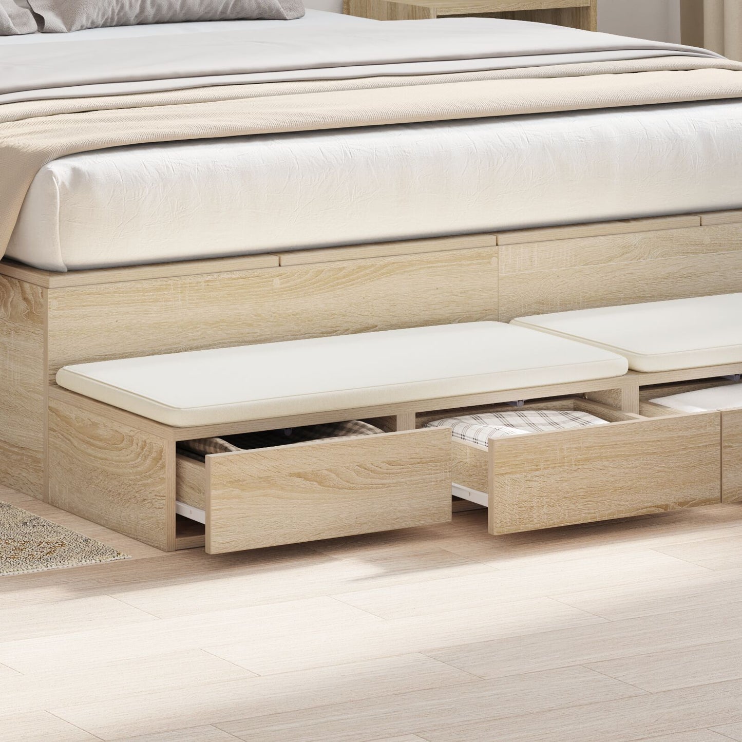 vidaXL Yöpöytä Sonoma tammi Tekninen puu 150 x 36.5 x 16.5 cm Yöpöytä