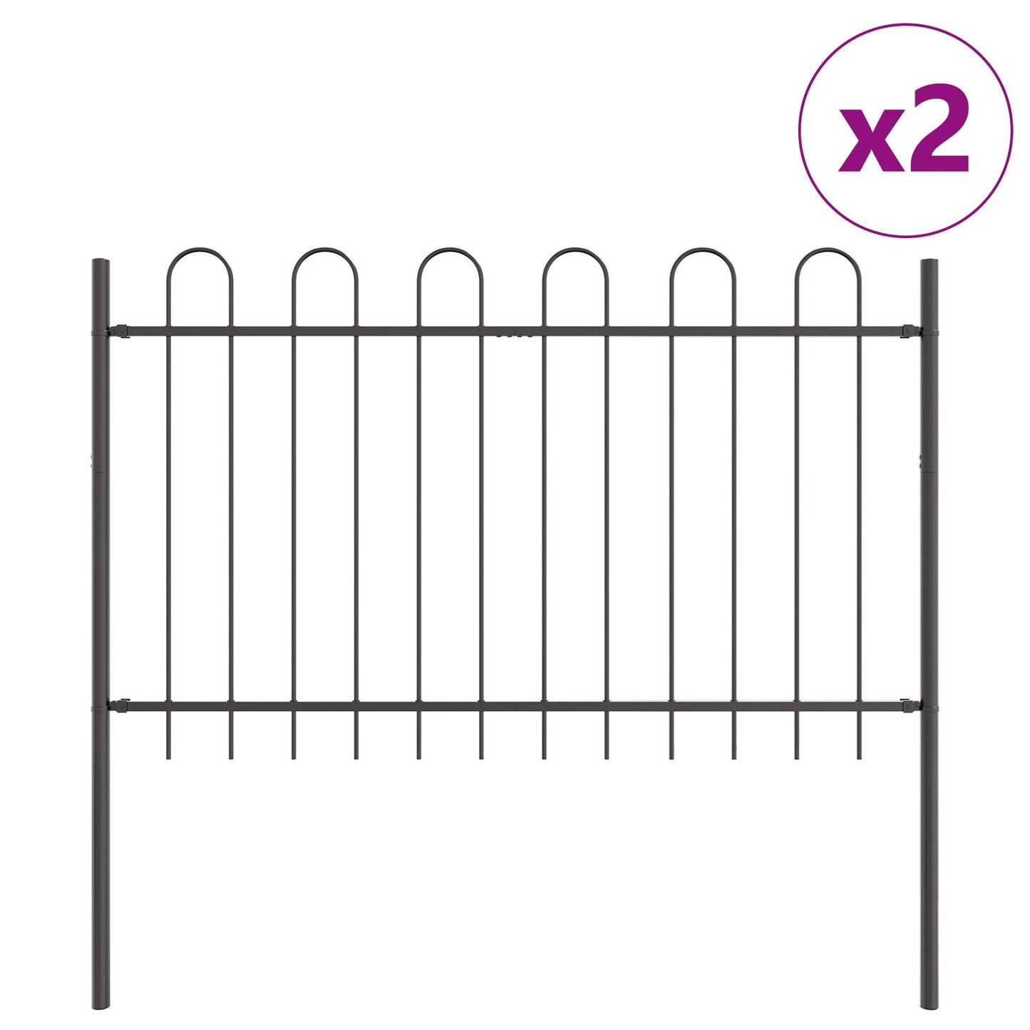 vidaXL Puutarhakuomu Hoop Top Harmaa 3,4x1 m Teräs