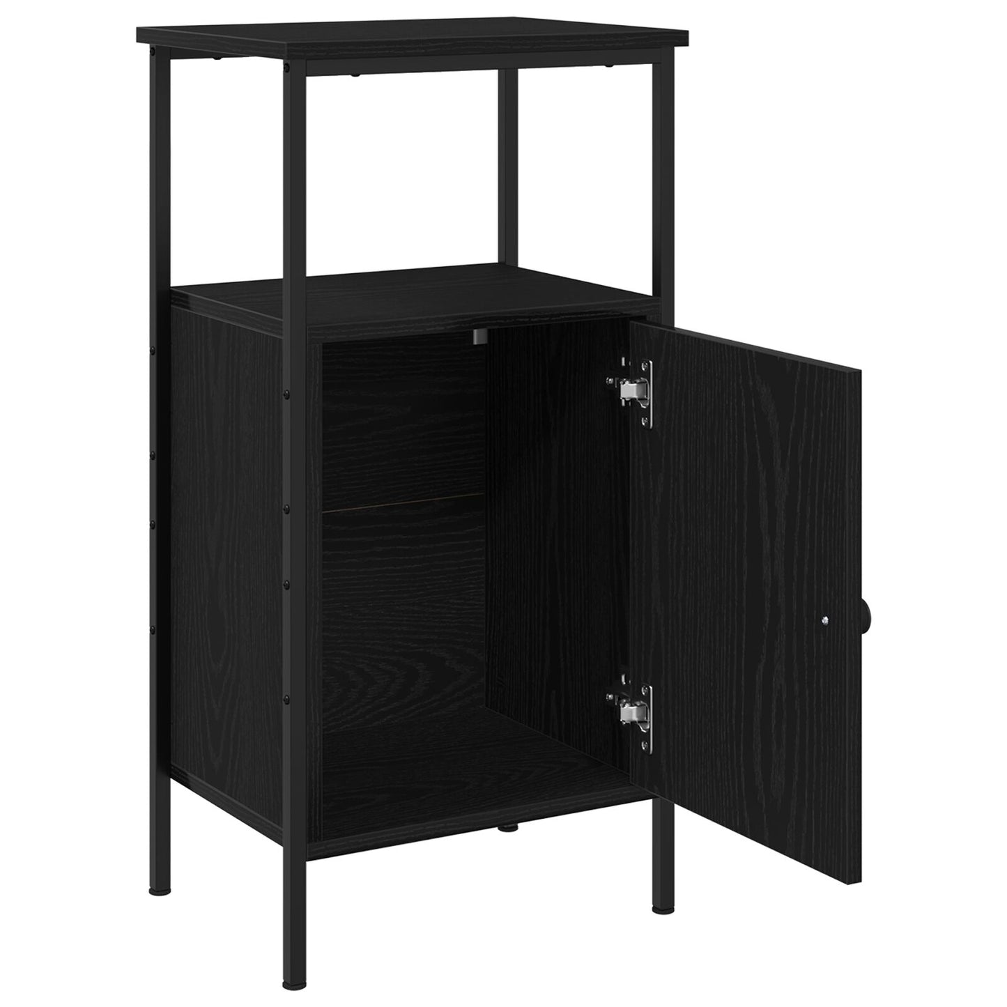 vidaXL Yöpöydät 2 kpl Musta Tammi 41x31x80 cm Kestävä Puu
