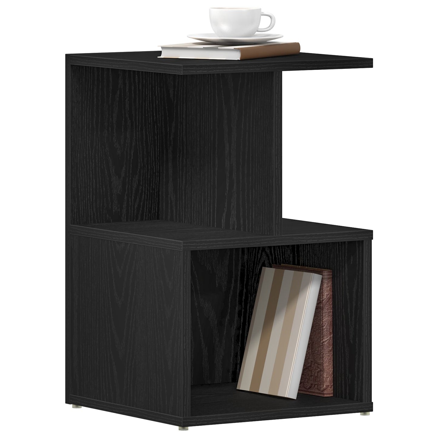vidaXL Yöpöydät 2 kpl Musta Tammi 35x35x55 cm Keinotekoinen Puu