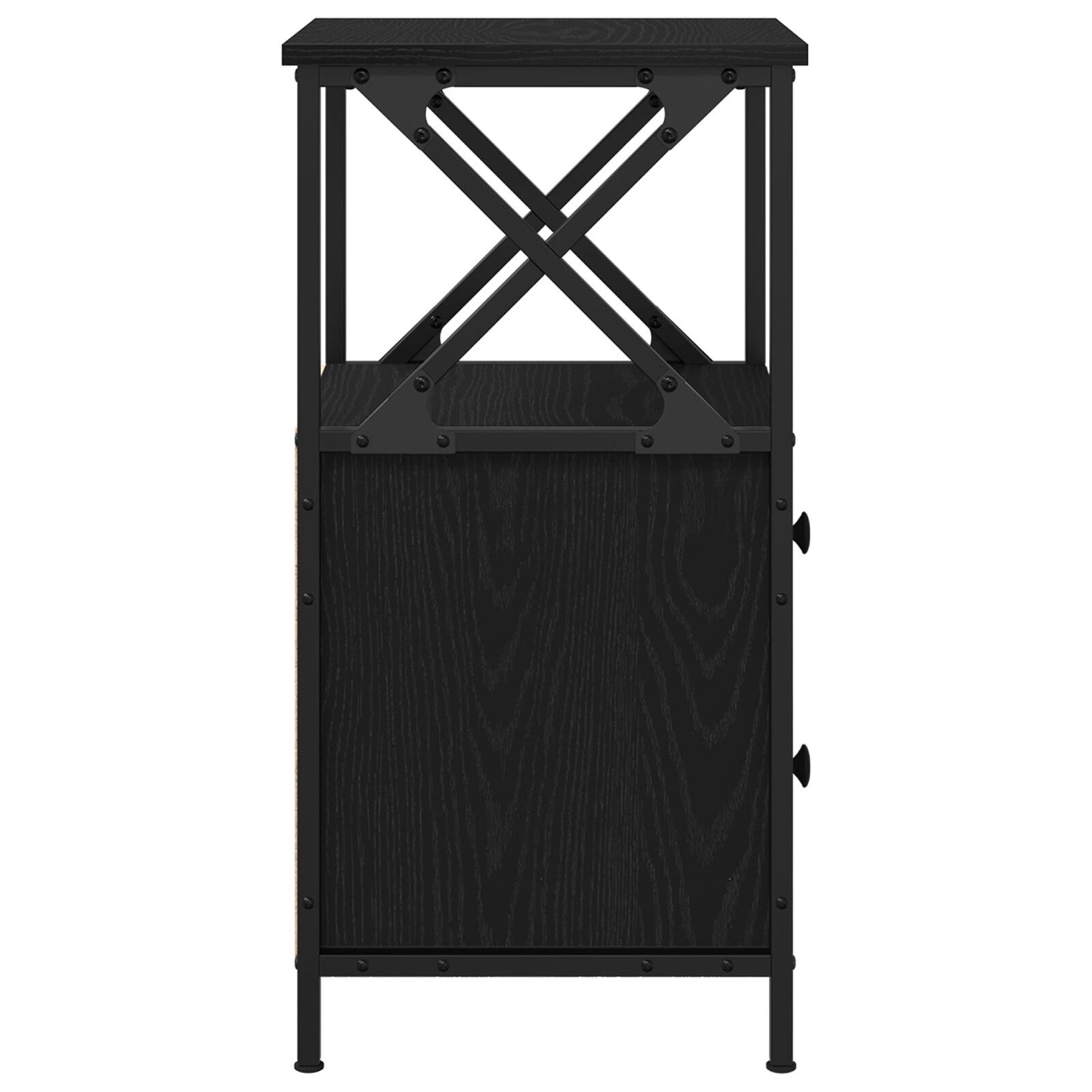 vidaXL Yöpöydät 2 kpl Musta Tammi 34x35,5x70 cm Tekninen puu