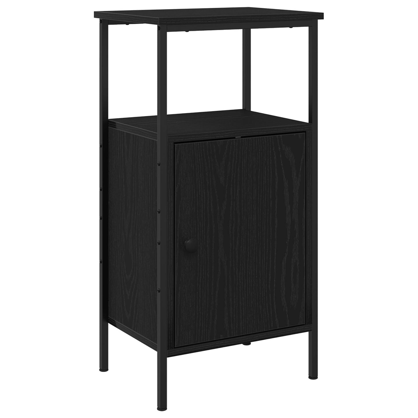 vidaXL Yöpöydät 2 kpl Musta Tammi 41x31x80 cm Kestävä Puu
