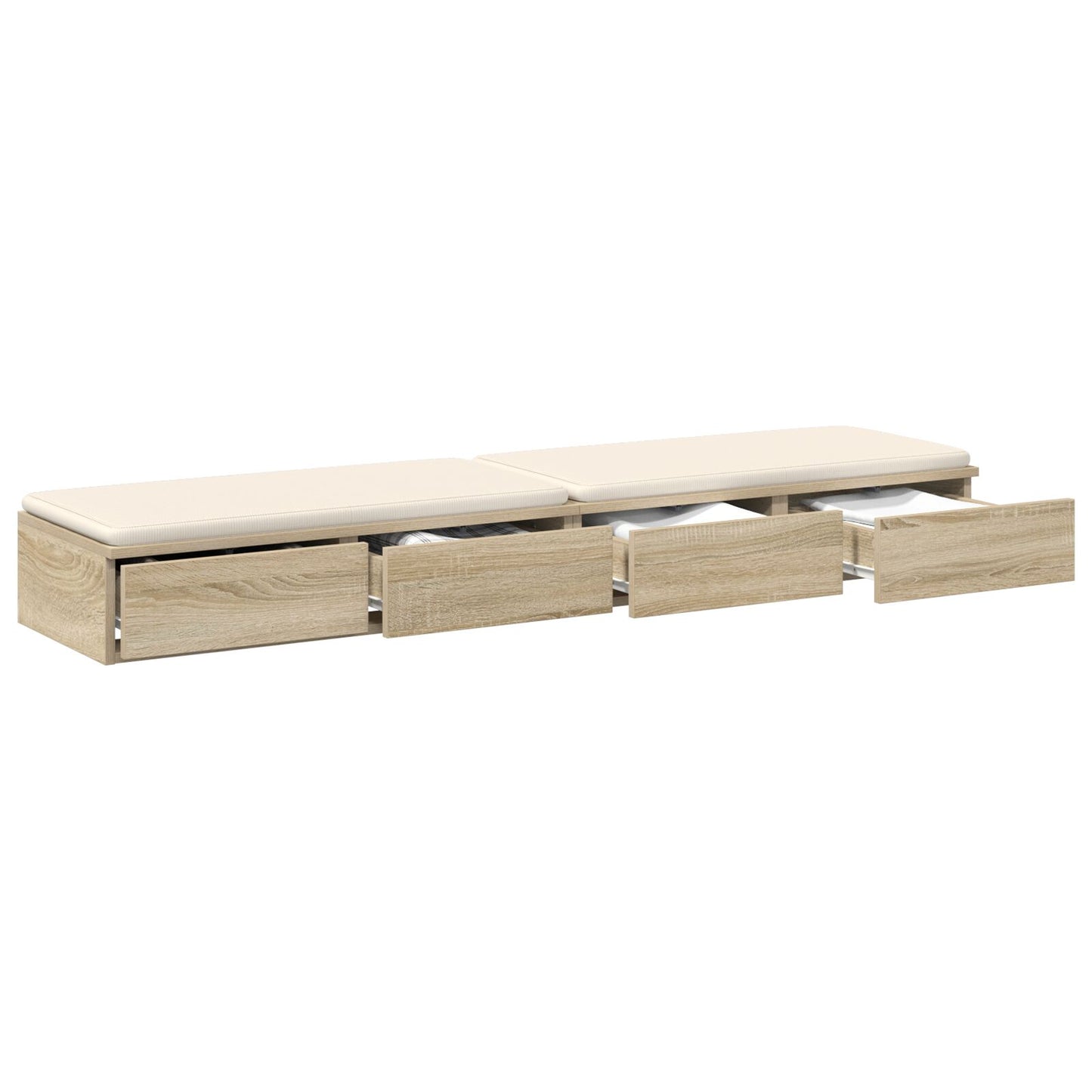 vidaXL Yöpöytä Sonoma tammi Tekninen puu 140 x 36.5 x 16.5 cm Säilytys