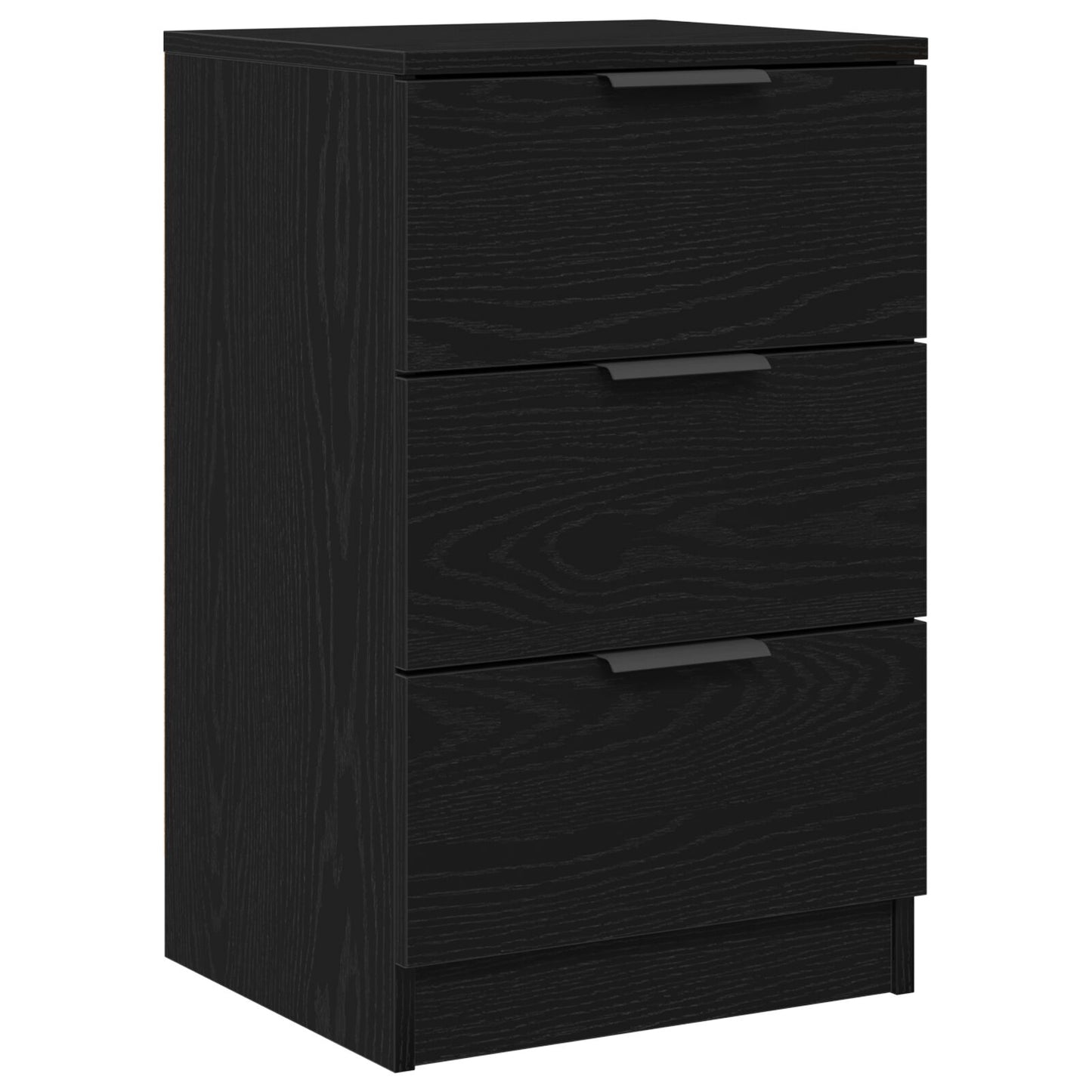 vidaXL Yöpöydät 2 kpl Musta Tammi 40x65x65 cm Teknistä puuta
