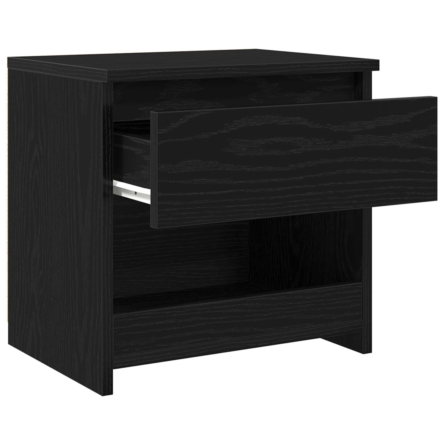 vidaXL Yöpöydät 2 kpl Musta Tammi 40x30x39 cm Tekninen Puu