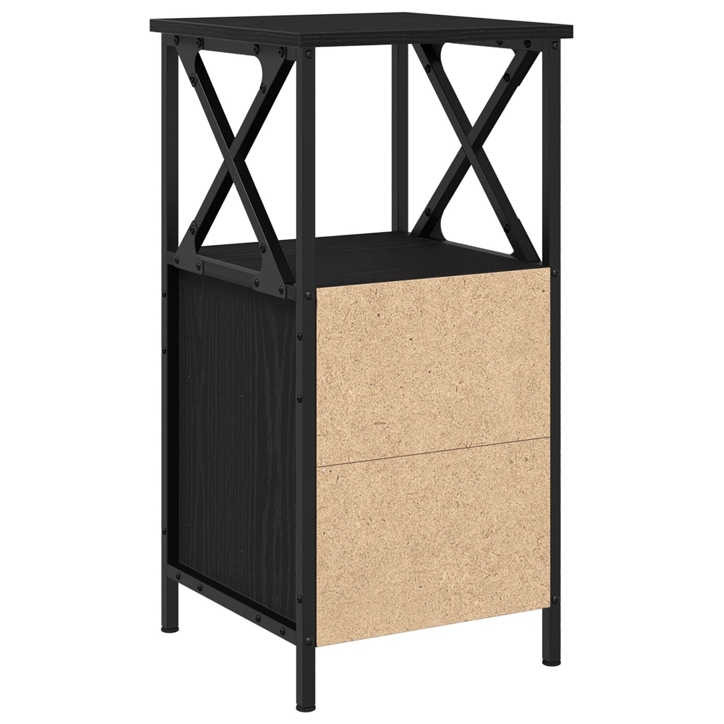 vidaXL Yöpöydät 2 kpl Musta Tammi 34x35,5x70 cm Tekninen puu